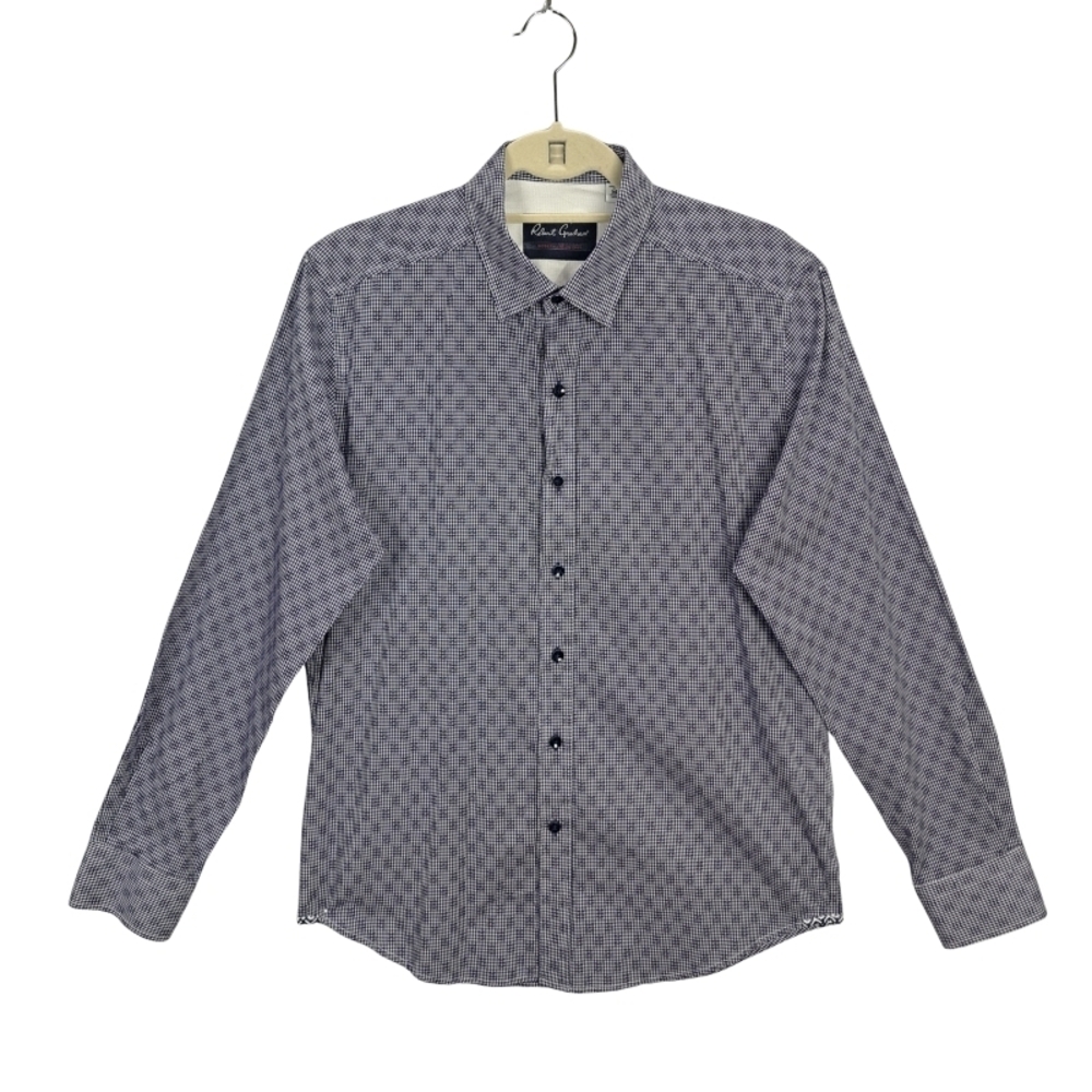 Robert Graham Men's M Modern American Robertson Tailored Fit White/Blue Check